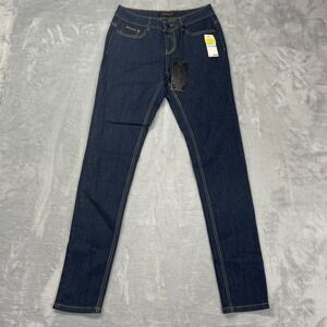 NWT Vtg Y2k Rocawear Skinny Jeans Womens 5 (28x33) Blue Embroidered Stitch Back